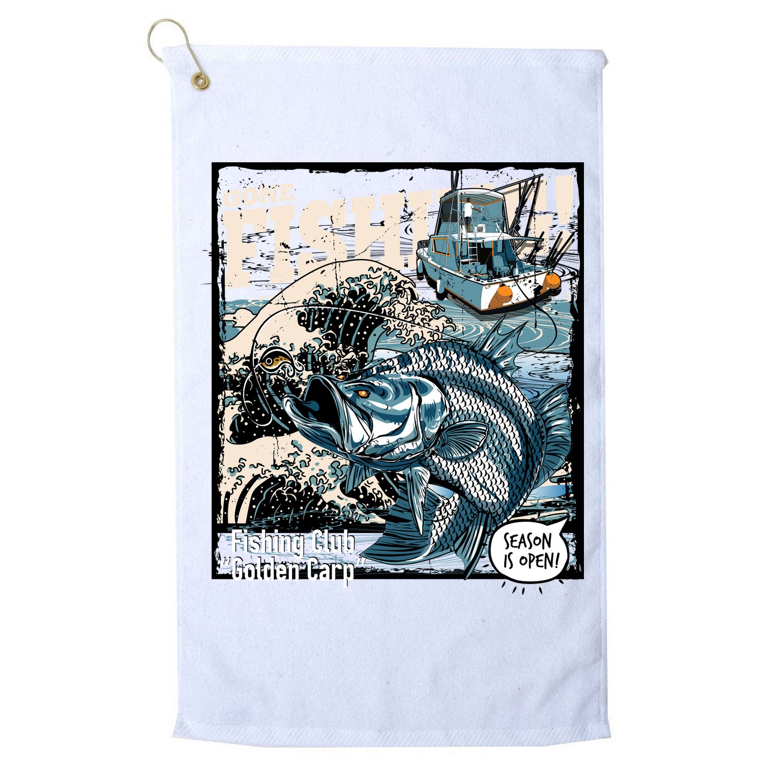 Fishing Club Season Open Golf Towel