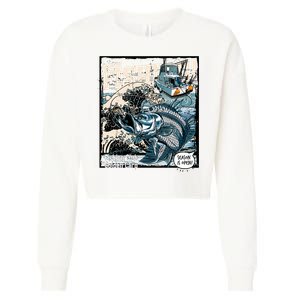 Fishing Club Season Open Cropped Pullover Crew