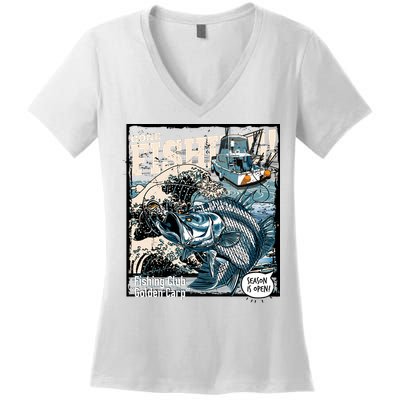 Fishing Club Season Open Women's V-Neck T-Shirt