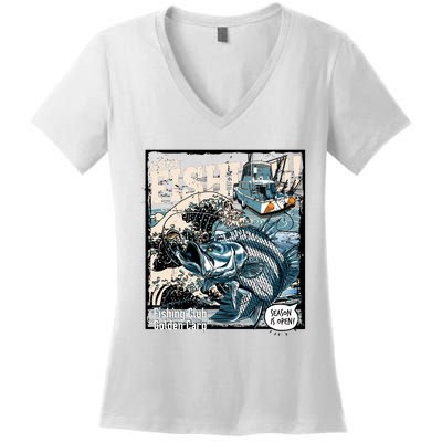 Fishing Club Season Open Women's V-Neck T-Shirt