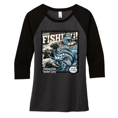 Fishing Club Season Open Women's Tri-Blend 3/4-Sleeve Raglan Shirt