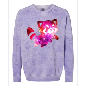 Funny Cute Space Galaxy Red Panda Colorblast Crewneck Sweatshirt