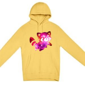 Funny Cute Space Galaxy Red Panda Premium Pullover Hoodie