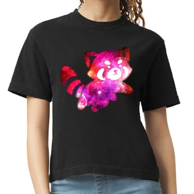 Funny Cute Space Galaxy Red Panda Comfort Colors Boxy T-Shirt