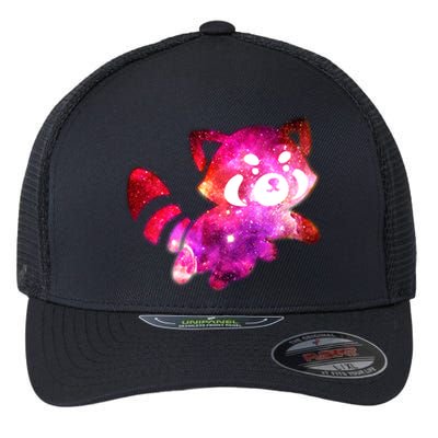 Funny Cute Space Galaxy Red Panda Flexfit Unipanel Trucker Cap