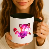 Funny Cute Space Galaxy Red Panda Mug
