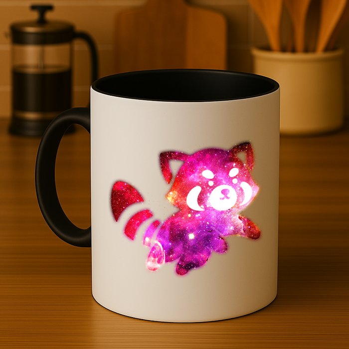 Funny Cute Space Galaxy Red Panda Mug