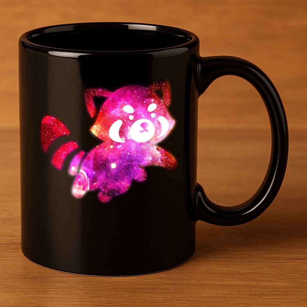 Funny Cute Space Galaxy Red Panda 11oz C Handle Ceramic Mug