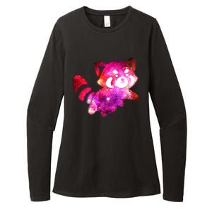 Funny Cute Space Galaxy Red Panda Womens CVC Long Sleeve Shirt