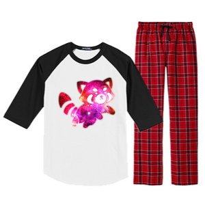 Funny Cute Space Galaxy Red Panda Raglan Sleeve Pajama Set