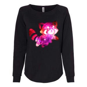 Funny Cute Space Galaxy Red Panda Womens California Wash Sweatshirt