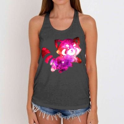 Funny Cute Space Galaxy Red Panda Women's Knotted Racerback Tank