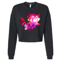 Funny Cute Space Galaxy Red Panda Cropped Pullover Crew