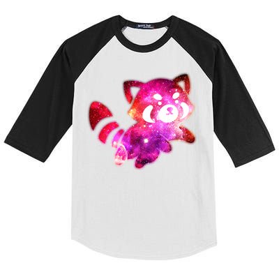 Funny Cute Space Galaxy Red Panda Kids Colorblock Raglan Jersey