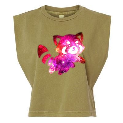 Funny Cute Space Galaxy Red Panda Garment-Dyed Women's Muscle Tee