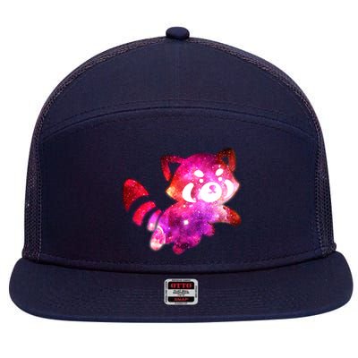 Funny Cute Space Galaxy Red Panda 7 Panel Mesh Trucker Snapback Hat