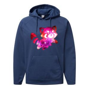 Funny Cute Space Galaxy Red Panda Performance Fleece Hoodie