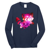 Funny Cute Space Galaxy Red Panda Long Sleeve Shirt