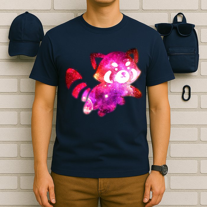 Funny Cute Space Galaxy Red Panda T-Shirt