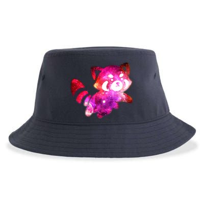 Funny Cute Space Galaxy Red Panda Sustainable Bucket Hat