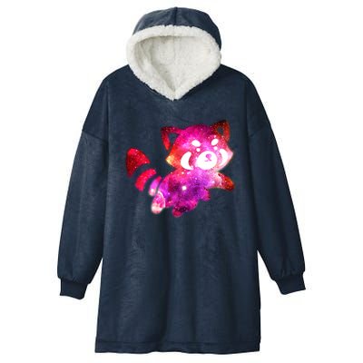 Funny Cute Space Galaxy Red Panda Hooded Wearable Blanket