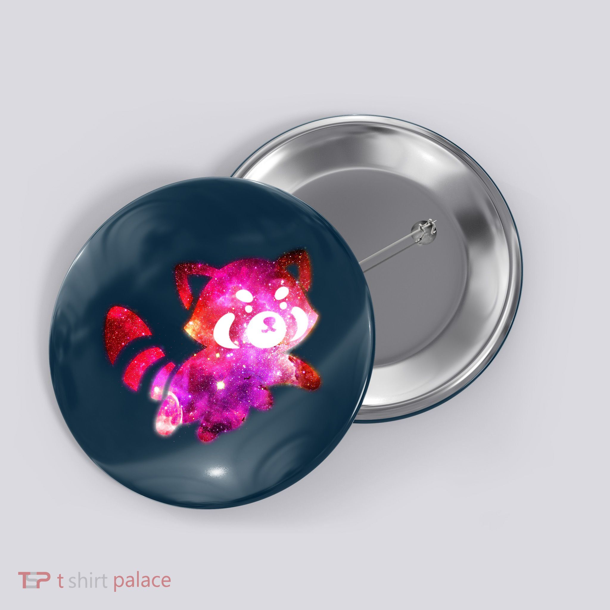 Funny Cute Space Galaxy Red Panda Button