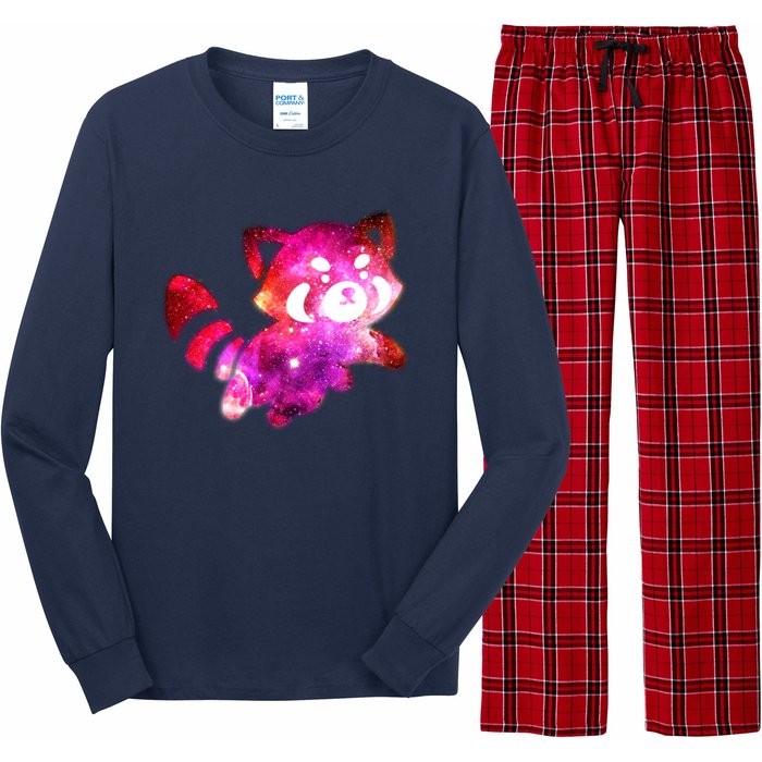 Funny Cute Space Galaxy Red Panda Long Sleeve Pajama Set