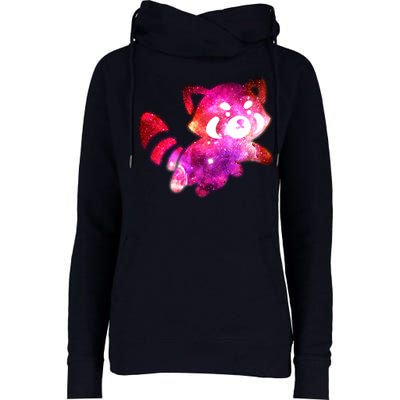 Funny Cute Space Galaxy Red Panda Womens Funnel Neck Pullover Hood