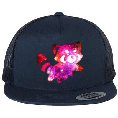 Funny Cute Space Galaxy Red Panda Flat Bill Trucker Hat