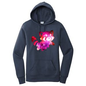 Funny Cute Space Galaxy Red Panda Women's Pullover Hoodie