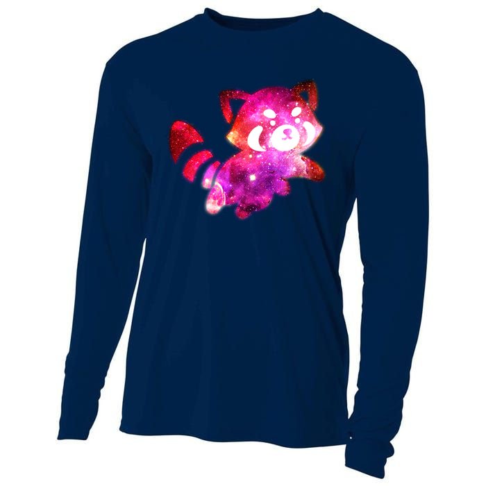 Funny Cute Space Galaxy Red Panda Cooling Performance Long Sleeve Crew