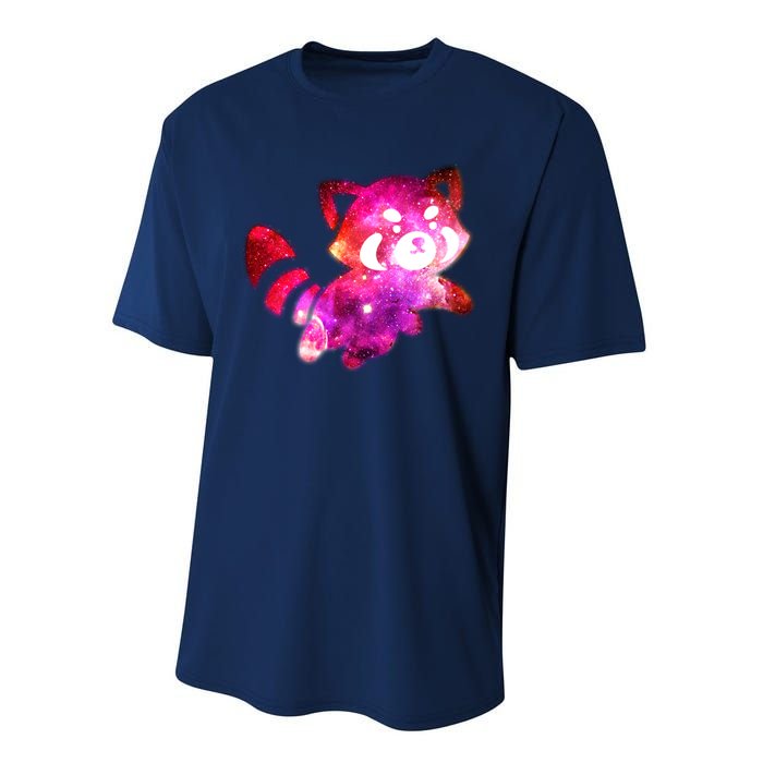 Funny Cute Space Galaxy Red Panda Performance Sprint T-Shirt