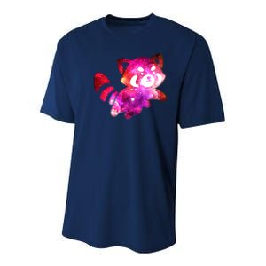 Funny Cute Space Galaxy Red Panda Youth Performance Sprint T-Shirt