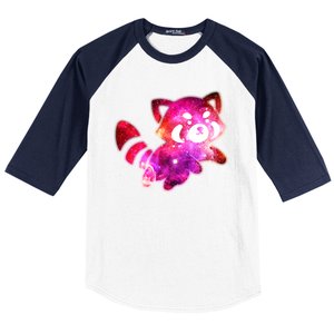 Funny Cute Space Galaxy Red Panda Baseball Sleeve Shirt