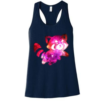 Funny Cute Space Galaxy Red Panda Womens Tank Top