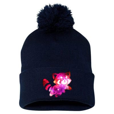 Funny Cute Space Galaxy Red Panda Pom Pom 12in Knit Beanie