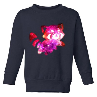 Funny Cute Space Galaxy Red Panda Toddler Sweatshirt