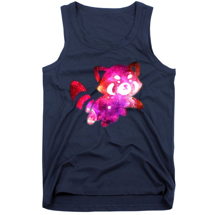 Funny Cute Space Galaxy Red Panda Tank Top