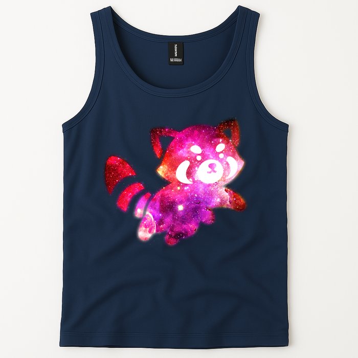 Funny Cute Space Galaxy Red Panda Tank Top