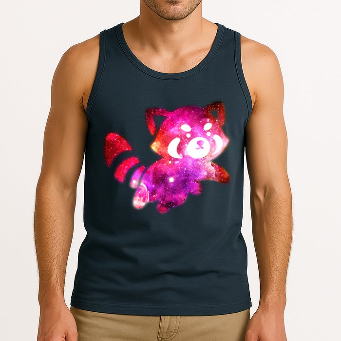 Funny Cute Space Galaxy Red Panda Tank Top