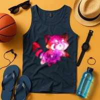 Funny Cute Space Galaxy Red Panda Tank Top