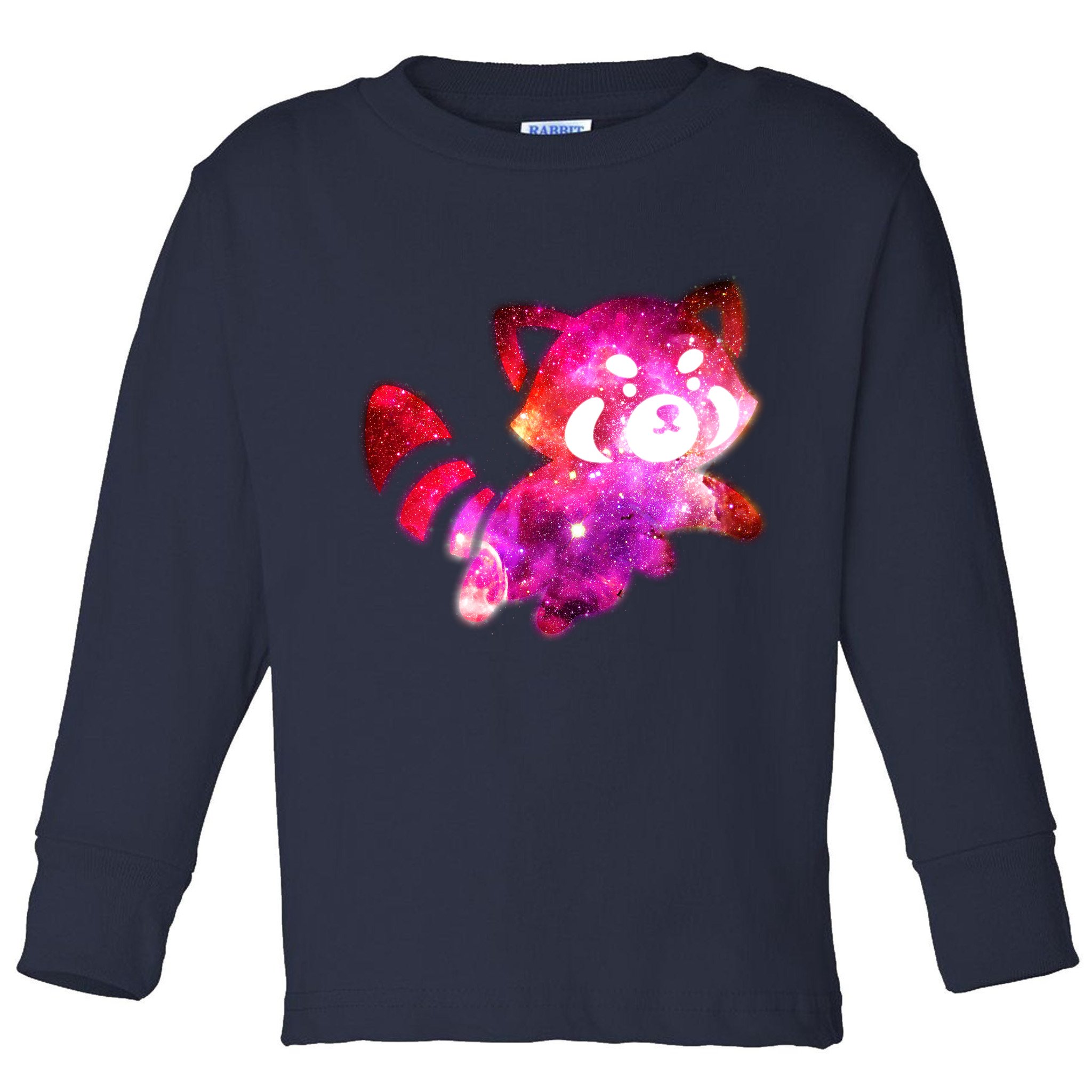 Funny Cute Space Galaxy Red Panda Toddler Long Sleeve Shirt