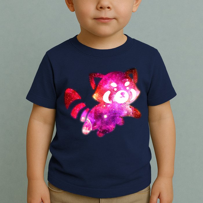 Funny Cute Space Galaxy Red Panda Toddler T-Shirt