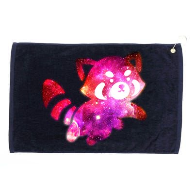 Funny Cute Space Galaxy Red Panda Grommeted Golf Towel