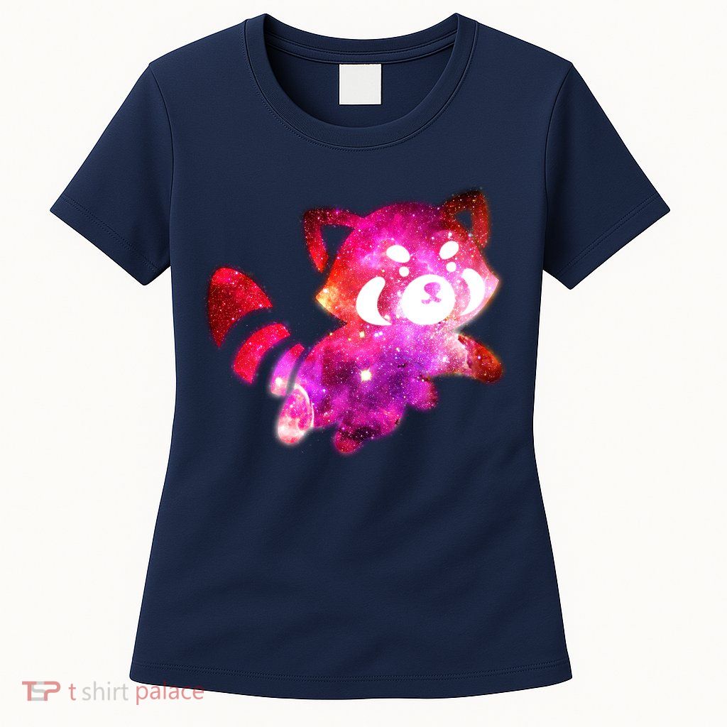 Funny Cute Space Galaxy Red Panda Women's T-Shirt