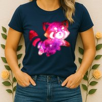 Funny Cute Space Galaxy Red Panda Womens T-Shirt