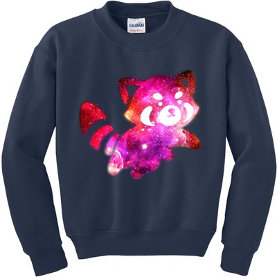 Funny Cute Space Galaxy Red Panda Kids Sweatshirt