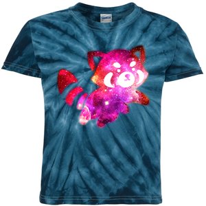 Funny Cute Space Galaxy Red Panda Kids Tie-Dye T-Shirt