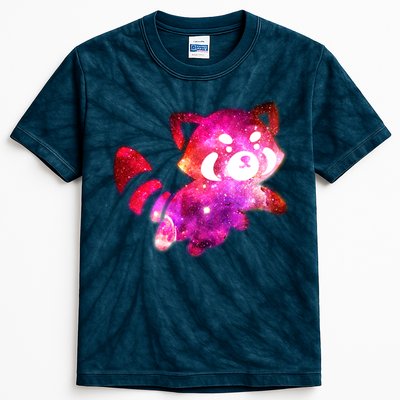 Funny Cute Space Galaxy Red Panda Kids Tie-Dye T-Shirt