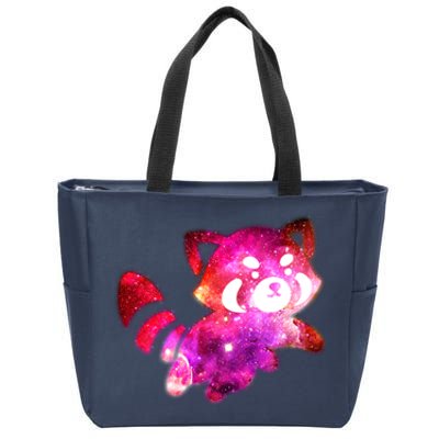 Funny Cute Space Galaxy Red Panda Zip Tote Bag